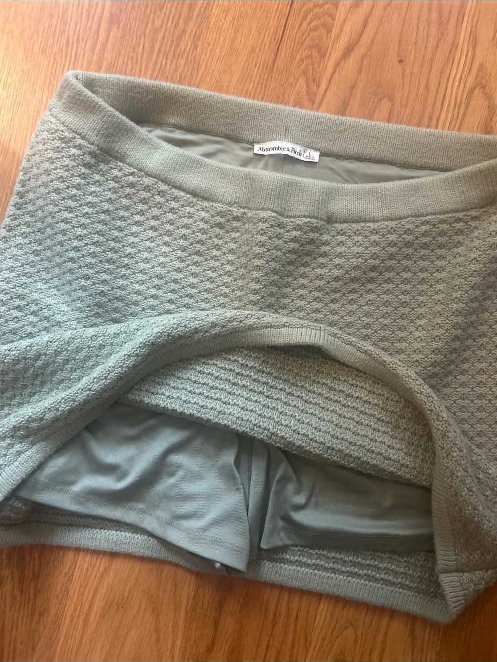 Abercrombie Green Textural Sweater Jacket & Mini Skort Set Size L